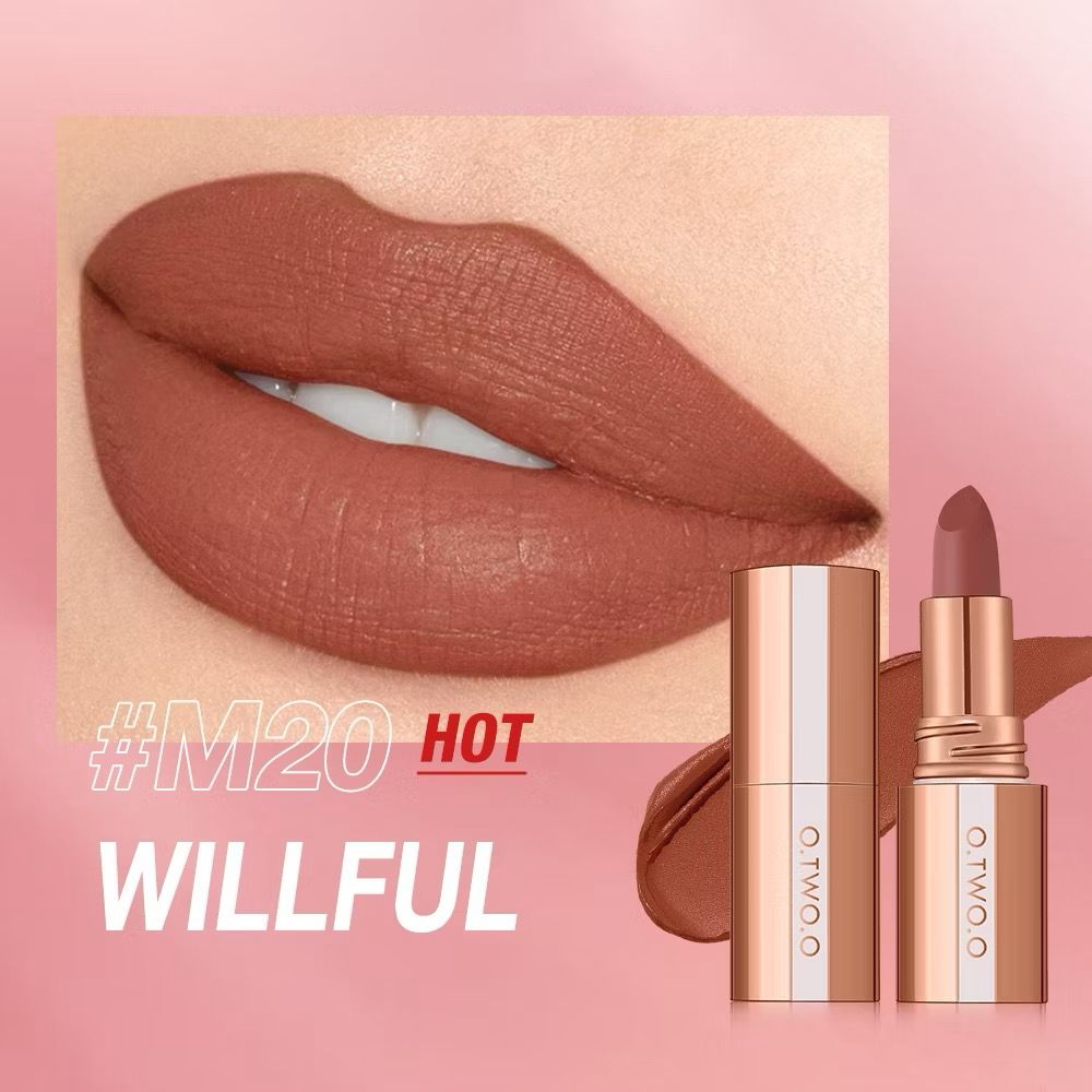 Otwoo shade willfull matte lipstick lock color 24 hour long lasting waterproof