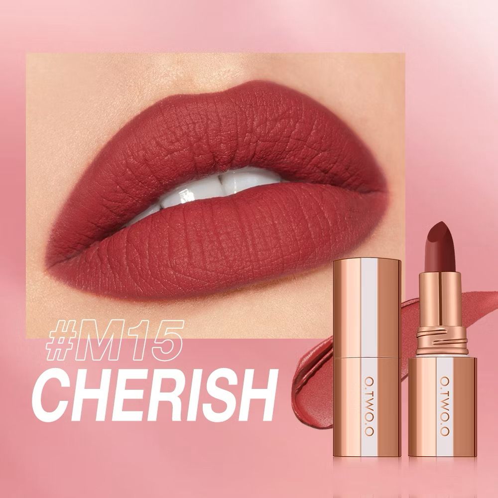 Otwoo shade cherish matte lipstick lock color 24 hour long lasting waterproof