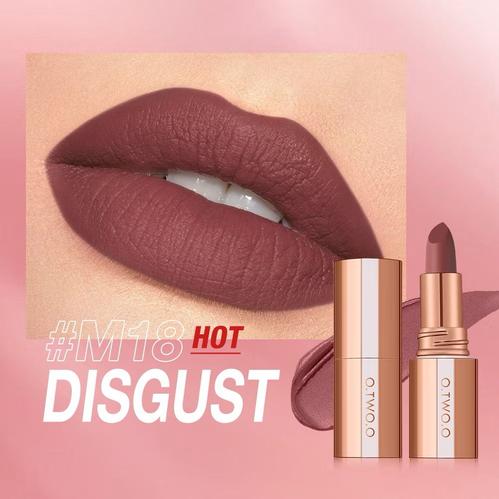 Otwoo shade Disgust matte lipstick lock color 24 hour long lasting waterproof