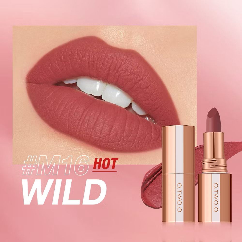 Otwoo shade wild matte lipstick lock color 24 hour long lasting waterproof