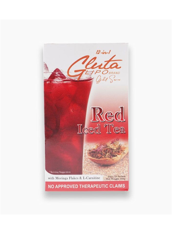 Gluta lipo 12 in 1 Lipo Gold Series Red Iced Tea 10 Sachets