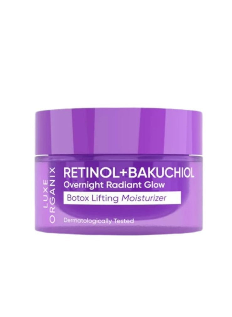 LUXE ORGANIX Retinol + bakuchiol overnight radiant glow botox lifting moisturizer