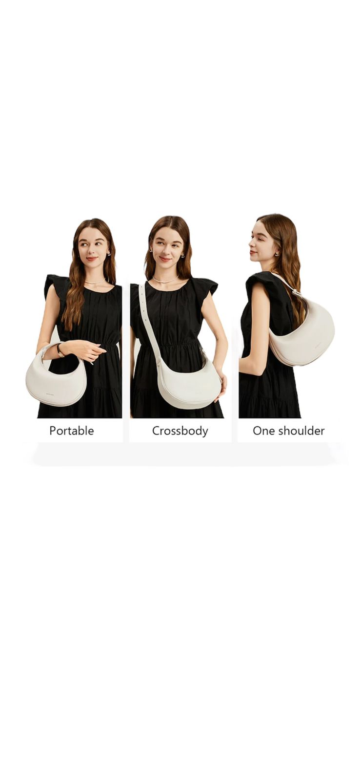 Bostanten mud color and off - white Ladies Shoulder Bag Leather crossybody Multi-use For Woman Bag