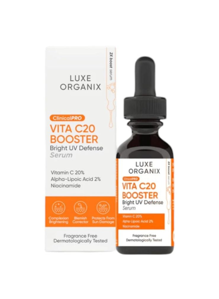 LUXE ORGANIX vita c20 booster bright uv defense